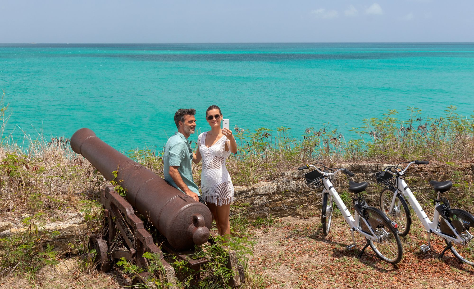 Couple sightseeing in Antigua