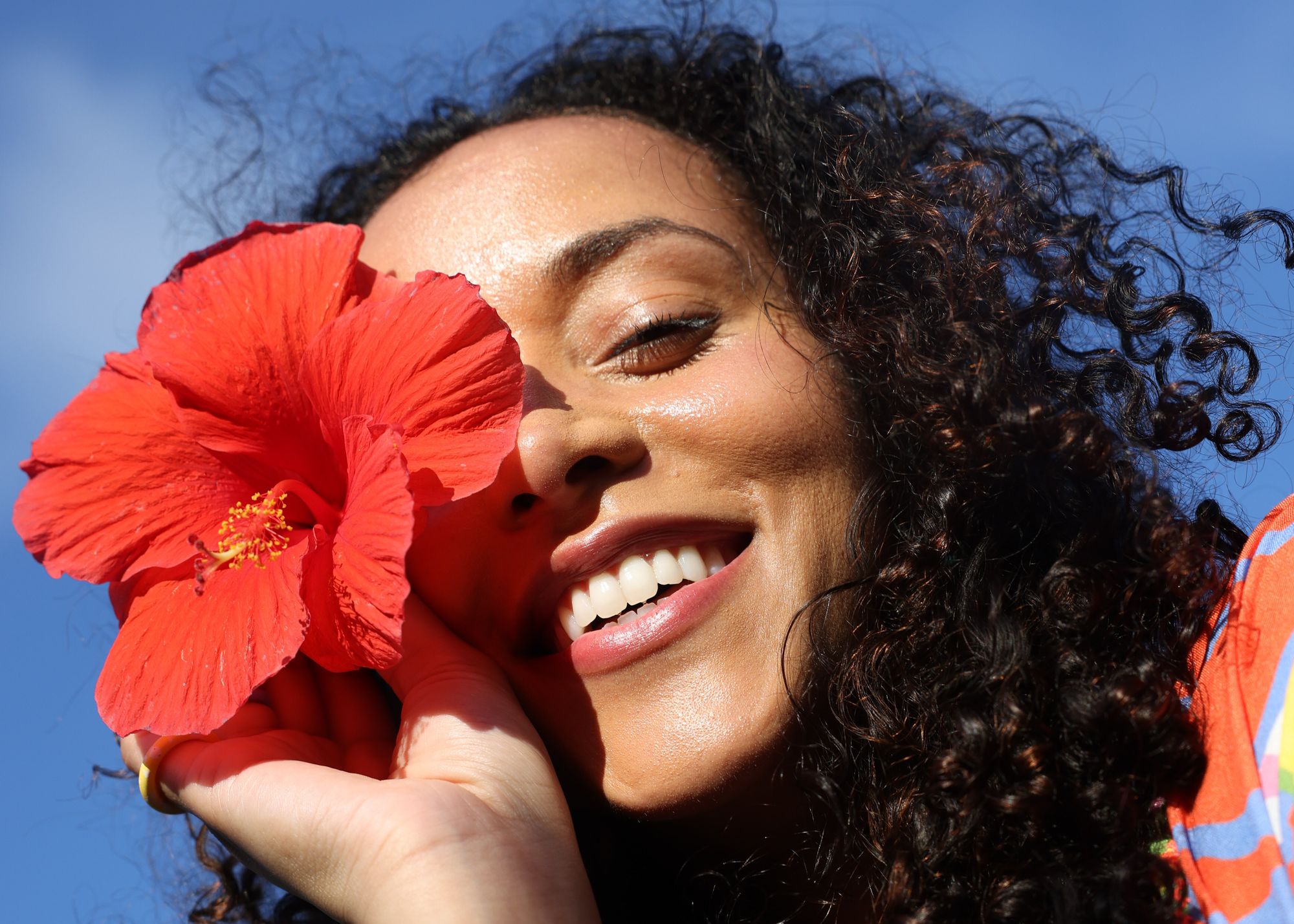 woman with flower