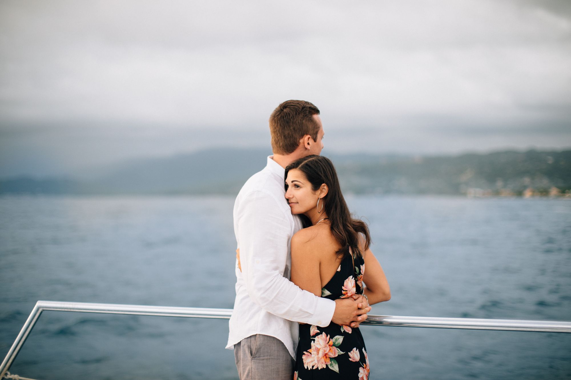 Couple on boat in Caribbean