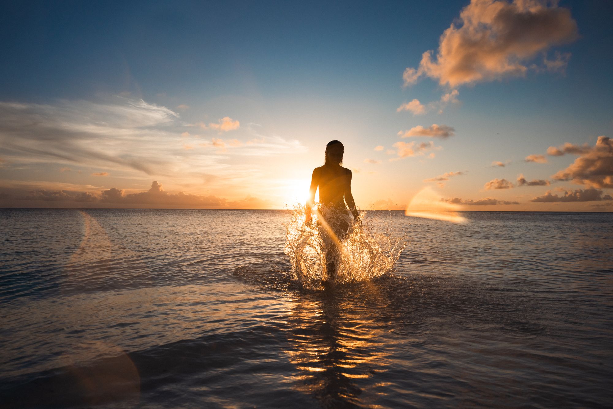 Caribbean sunset woman