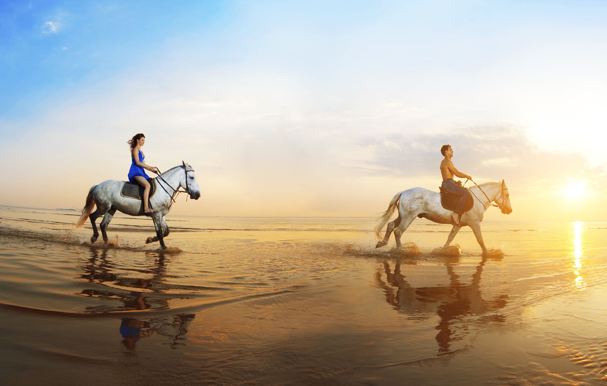 Caribbean horseback riding beach