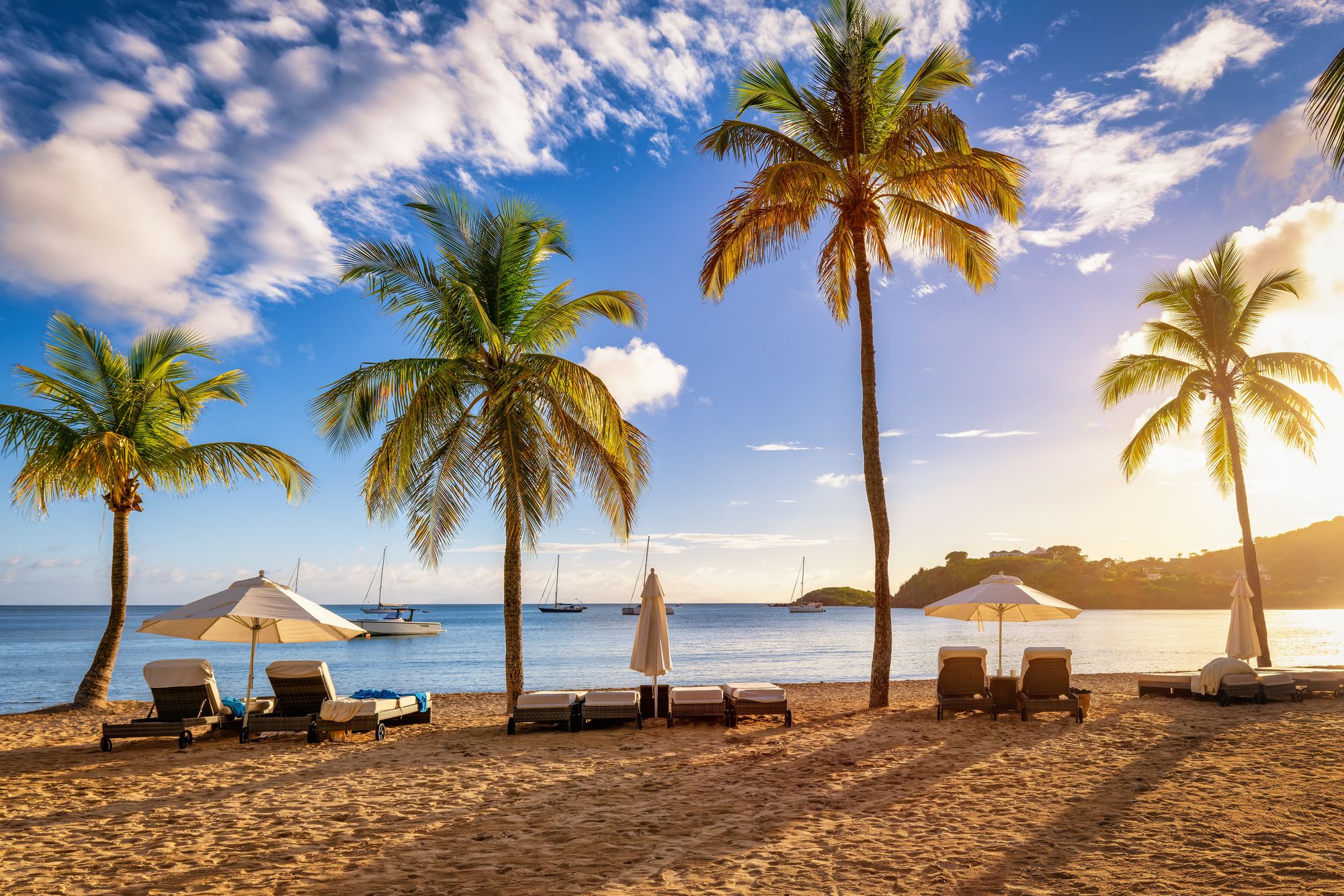 Caribbean beach sunset