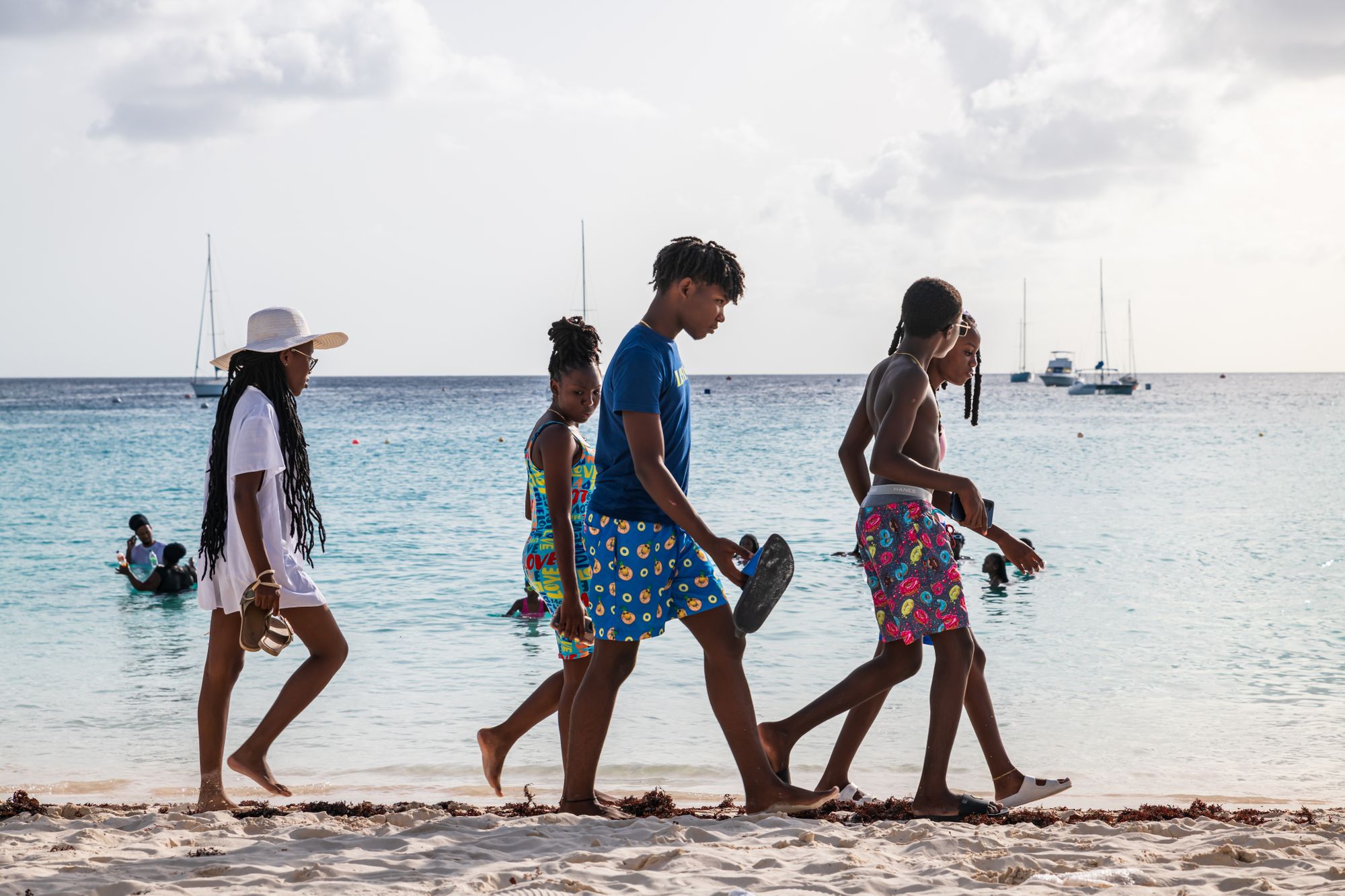 Kids on Barbados beach