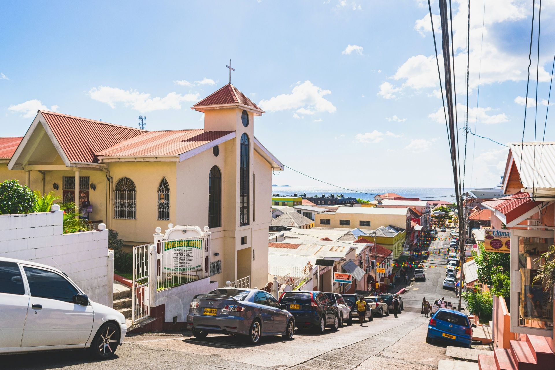 church on a hill in grenada